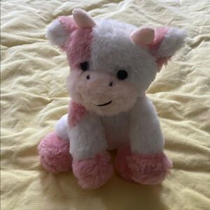 Adorable Pink and White Plush Cow Toy